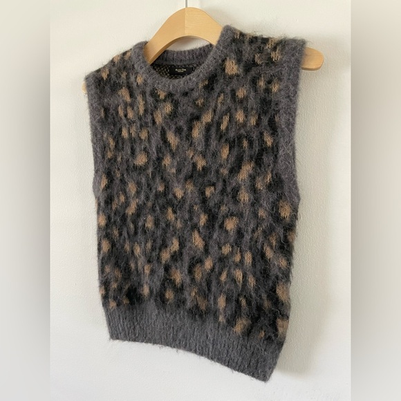 Massimo Dutti Italy Alpaca Wool Blend Animal Print Sweater XS Sleeveless $298 - Picture 5 of 10